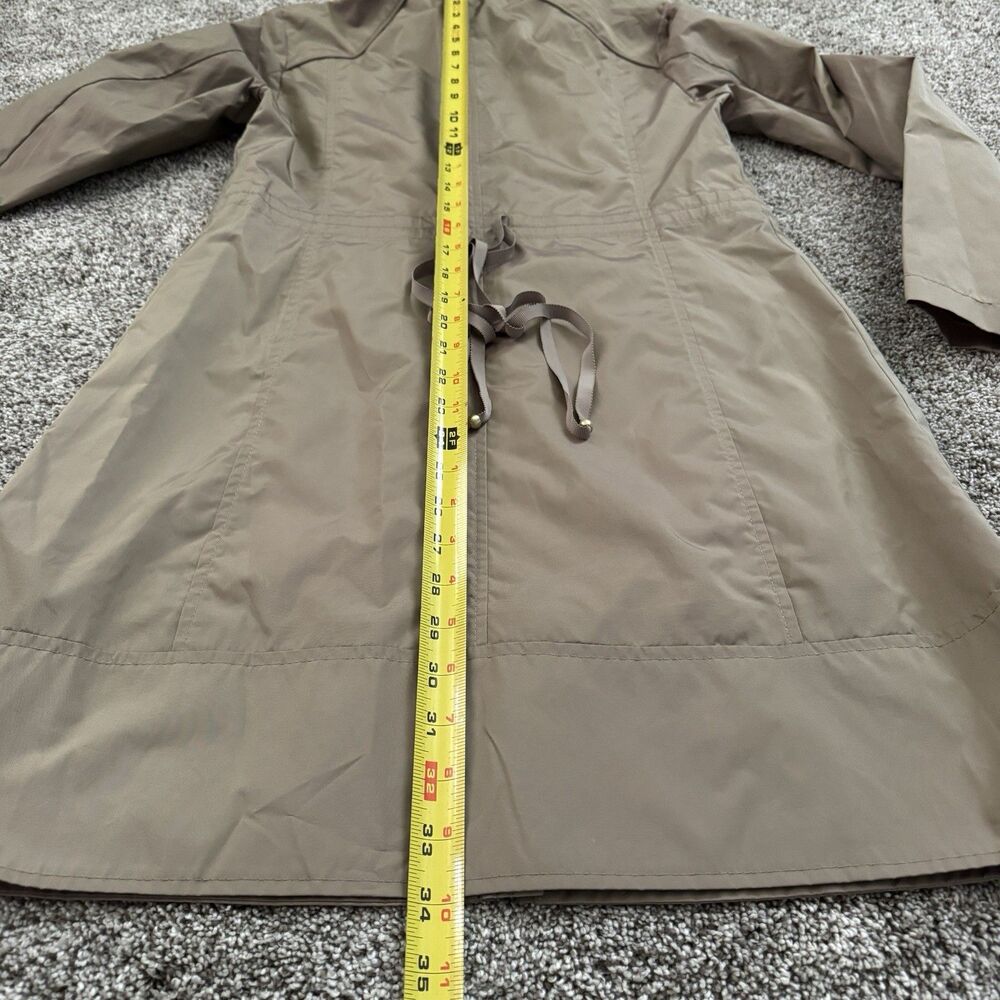 Cole Haan Hooded Rain Jacket Coat Champagne Iridescent Full Zip Women’s Size XS - Picture 16 of 16